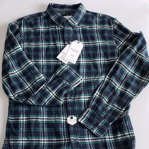 Long Sleeve American Heritage Flannel Collection Buttonup 100% Cotton Blue Green